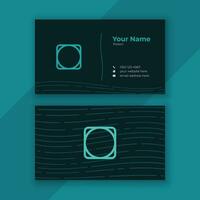 Minimal business card design on ocean theme vector