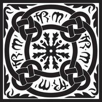 Vector monochrome square European ornament. Classic pattern of Ancient Greece, Roman Empire. Suitable for sandblasting, plotter and laser cutting