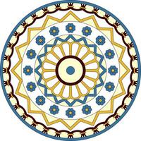 Vector colored round ancient persian ornament. National Iranian circle of ancient civilization