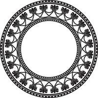 Vector round black monochrome national persian ornament. Circle, frame, border ethnic pattern of Iranian civilization