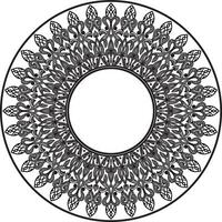 Vector monochrome round oriental ornament. Arabic patterned circle of Iran, Iraq, Turkey, Syria. Persian frame, border. For sandblasting, laser and plotter cutting