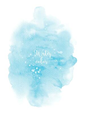 Light blue gradient painted watercolor abstract background