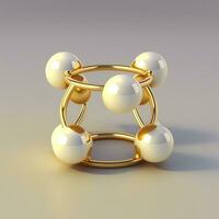 Realistic gold jewelleries on a simple background, Ai Generative photo