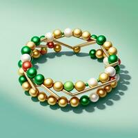 Realistic gold jewelleries on a simple background, Ai Generative photo