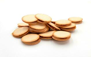 Thai pineapple crackers on white background photo