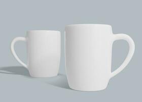 Tow white mug mockup photo