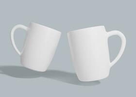 Tow white mug mockup photo