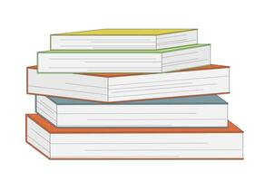 Stack of books isolated on a white background. Back to school. Education vector illustration.