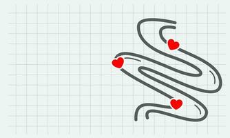 Healthy Intestines. Depicted with gut outline and love symbol with heart. vector