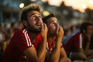 triste portugués playa fútbol aficionados foto