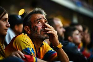 Sad Ecuadorian soccer fans photo