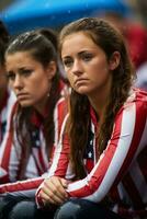 Sad American beach soccer fans photo