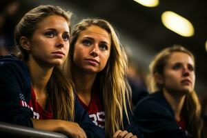 Sad American beach soccer fans photo