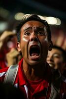 Sad Indonesian soccer fans photo