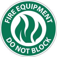 Floor Sign Fire Equipment - Do Not Block vector