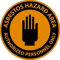 Asbestos Warning Signs Asbestos Hazard Area Authorized Personnel Only vector