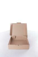 Cardboard gift box with lid, Mockup for design. isolated white. clippingpath photo