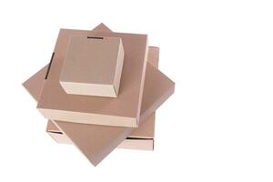 Cardboard gift box with lid, Mockup for design. isolated white. clippingpath photo