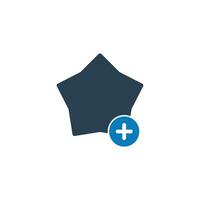 Add to Bookmark Icon. With Star and Tick Symbols. Editable Flat Vector Illustration.