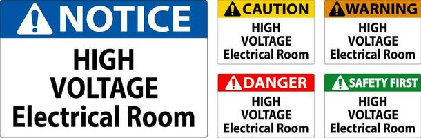 Danger Sign High Voltage - Electrical Room vector