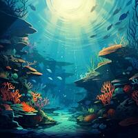 underwater ocean background design illustration art photo