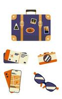 Traveling icons and item vector