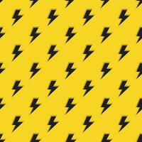 electrical emblem lightning seamless pattern in black on a yellow background vector