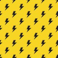 electrical emblem lightning seamless pattern in black on a yellow background vector