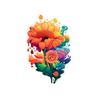 bloem sticker PNG ai generatief