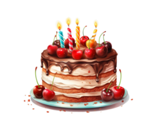 compleanno torta png, contento compleanno torta, compleanno torta trasparente sfondo ai generativo png