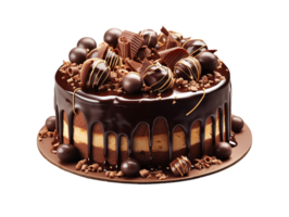 chocolate pastel png, contento cumpleaños chocolate pastel ai generativo png