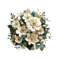 Wedding Frame Flower Png AI Generative