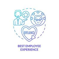 Best employee experience blue gradient concept icon. Customer service. Retail trend. Brand growth. Invest in people. Employee benefit abstract idea thin line illustration. Isolated outline drawing vector