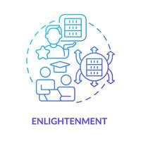 Enlightenment blue gradient concept icon. Data organization skills. Information analytics. ICT literacy level abstract idea thin line illustration. Isolated outline drawing vector