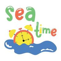 Trendy Sea Time vector