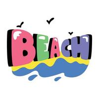 Trendy Sea Beach vector