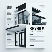 Digital modern house color full business flyer design generated AI photo