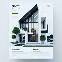 Digital modern house color full business flyer design generated AI photo