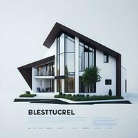 Digital modern house color full business flyer design generated AI photo