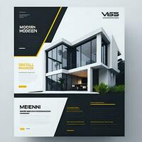 Digital modern house color full business flyer design generated AI photo