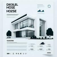 Digital modern house color full business flyer design generated AI photo