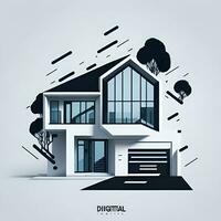 Digital modern house color full business flyer design generated AI photo