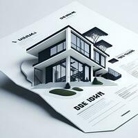 Digital modern house color full business flyer design generated AI photo