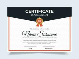 Simple certificate template with badge. Suitable for achievement, rewards diploma and employee vector