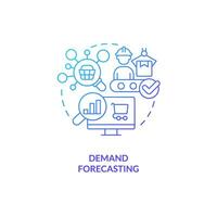 2D gradient demand forecasting thin line icon concept, isolated vector, illustration representing overproduction. vector