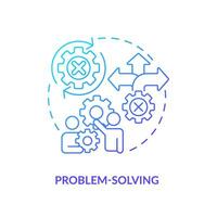 Problem solving blue gradient concept icon. Critical thinking. Creative solution. Information processing. Consultative sell. Round shape line illustration. Abstract idea. Graphic design. Easy to use vector