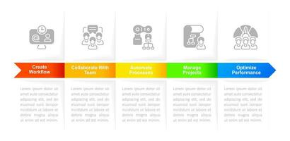 productividad infografía gráfico diseño modelo. negocio herramienta. trabajo eficiencia. editable infochart con iconos instructivo gráficos con paso secuencia. visual datos presentación vector