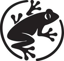 Frog icon isolated on white background. Rainforest Alliance symbol modern, simple, vector, icon for website design, mobile app, ui. Vector Illustration