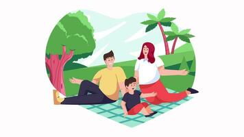 Sommer- Urlaub Animationen Picknick im das Park video