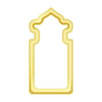 Gold frame. Islamic golden arch contour. Vector illustration.